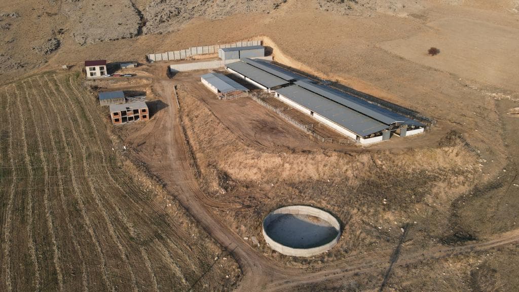 YMC Hayvancılık tesisi kuşbakışı